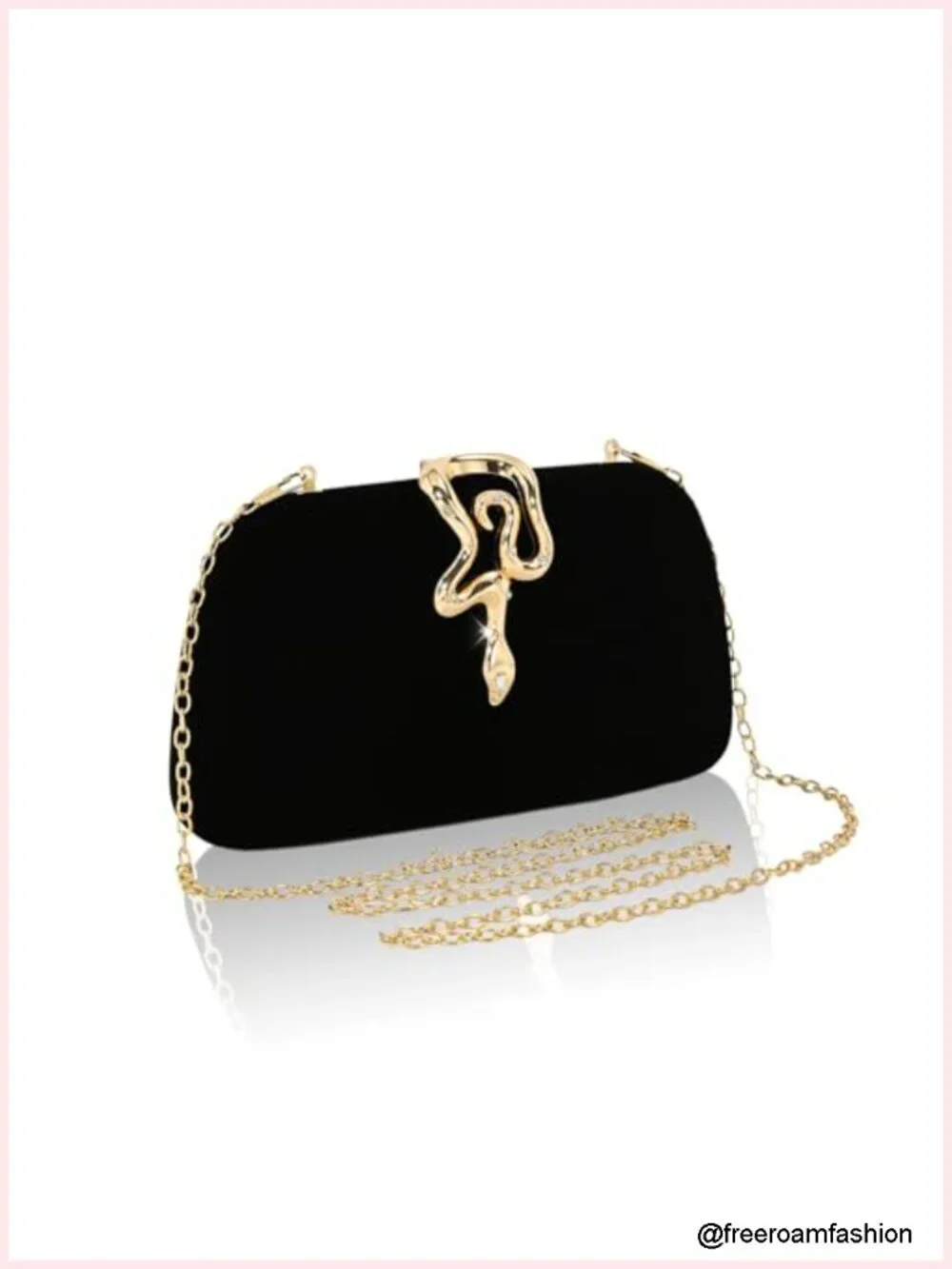 Luxurious Velvet Clutch Purse with Snake-Lock Clasp Formal Evening Crossbody Bag